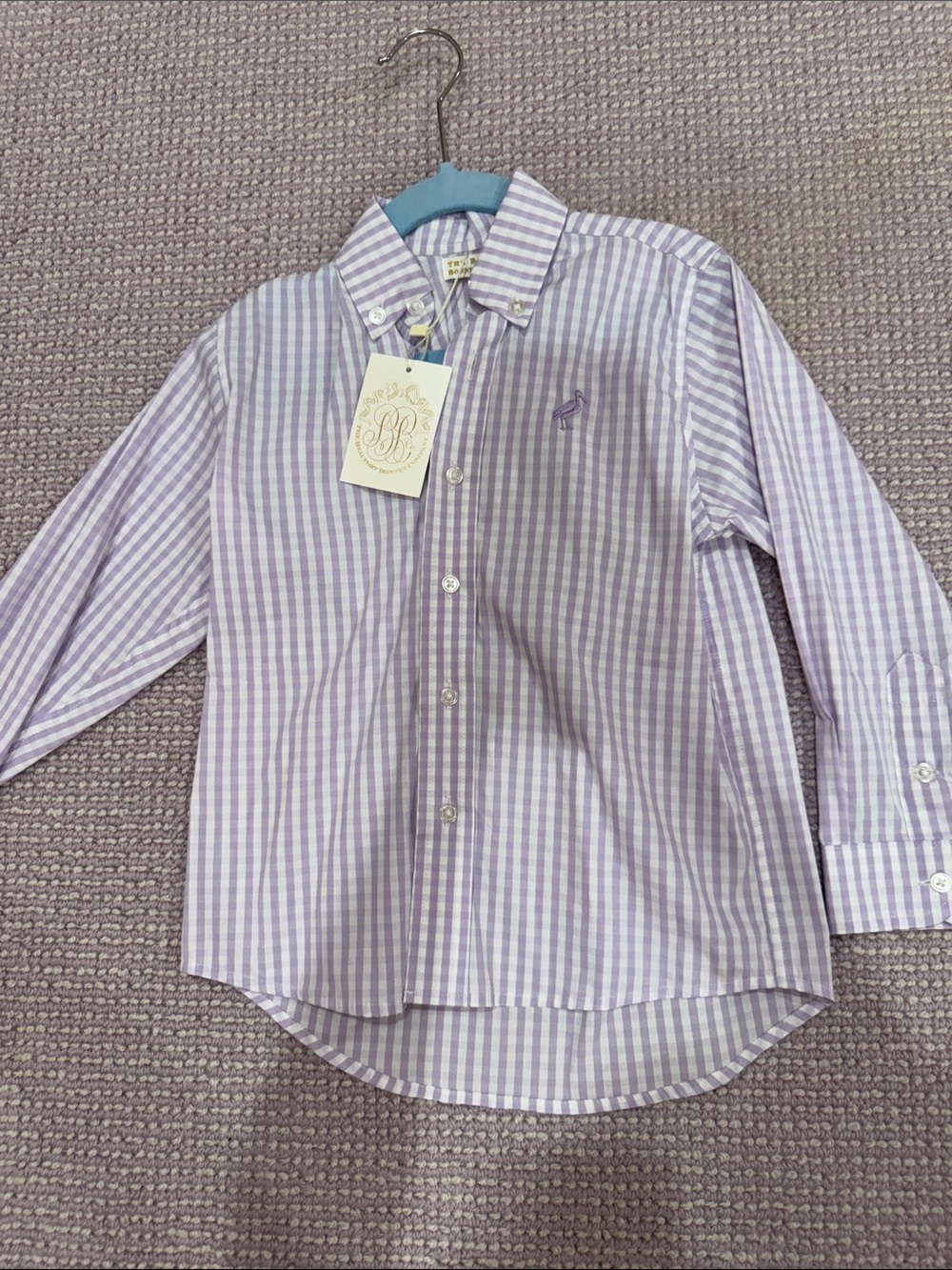 The Beaufort Bonnet Company Lilac & White Gingham Button-Down Shirt
